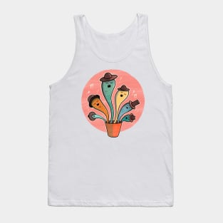 Singing Cacti Illustration Tank Top